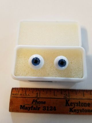 VTG 12mm COBALT BLUE GLASS TALLINA ' S Paperweight Realistic Doll Eyes 5