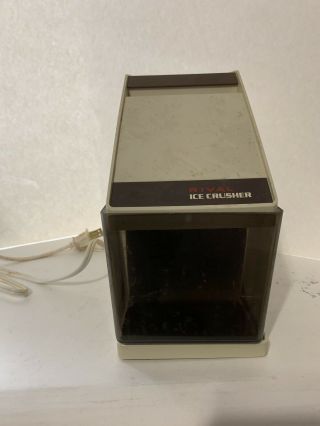 Vintage Rival Electric Ice Crusher Model 840 Removable Ice Cup 1970s