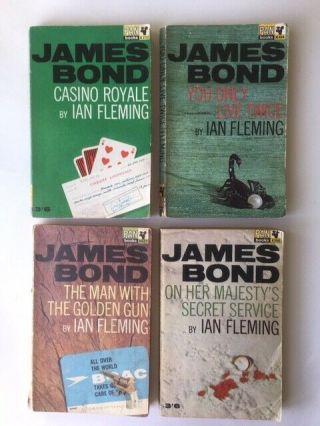 Four Vintage Pan Ian Fleming - James Bond Paperbacks