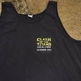 Vintage Clash Of Titans Shirt Crew Tank Top 1991 Brockum Slayer Megadeath Large