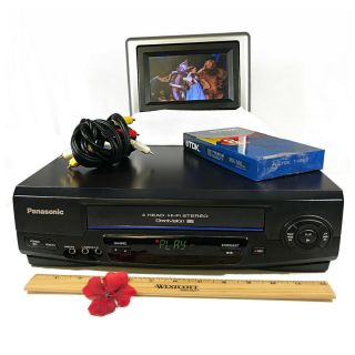 Panasonic Pv - V4521a Vcr Vhs 4 - Head Stereo Cassette Movie Recorder " Pv - V4521 A "