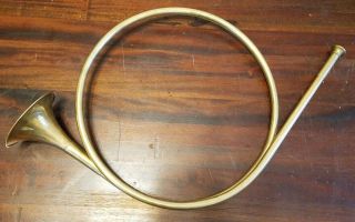Vintage Cavalry Brass Bugle Hunting Horn Military Style Mouthpiece Decor