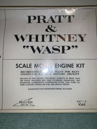 Vintage 1970 Williams Bros.  PRATT & WHITNEY WASP Engine 1/8th Scale Kit,  307 2