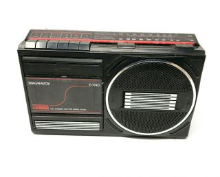 Vintage Magnavox D7140 Am/fm Radio Cassette Boombox Black And Red