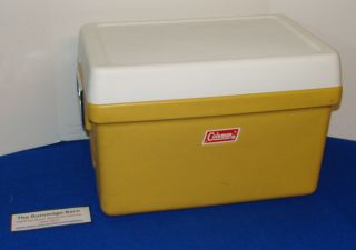 Vintage 70s Coleman Yellow Cooler - - - Approx 20 " X 13 " - - - Camping Ice Chest