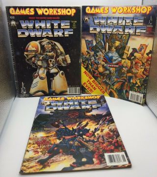 3x White Dwarf Vintage Games Workshop Warhammer Magazines Books 122 150 159