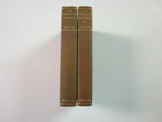 Two (2) Vol Set - The Origin Of Species By Charles Darwin 1898 Authorized Editio
