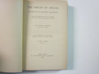 Two (2) Vol Set - The Origin of Species by Charles Darwin 1898 Authorized Editio 6