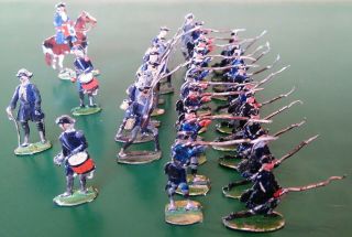 Vintage Zinnfiguren Wollner Flat Toy Soldiers 30mm.  Prussian Infantry of the SYW 2