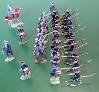 Vintage Zinnfiguren Wollner Flat Toy Soldiers 30mm.  Prussian Infantry of the SYW 3