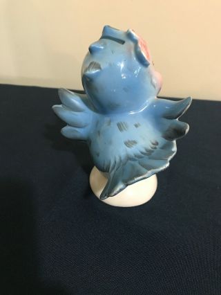 Awesome Vintage Geo.  L.  Lefton Blue Bird Bluebird Porcelain Bank Figurine 6