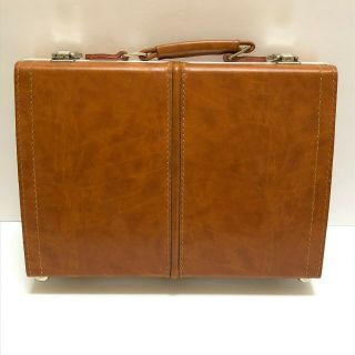 Vintage BMI Faux Leather 30 Cassette Tape Storage Case Holder w/ 2 Keys Carrying 2