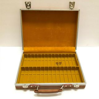 Vintage BMI Faux Leather 30 Cassette Tape Storage Case Holder w/ 2 Keys Carrying 7