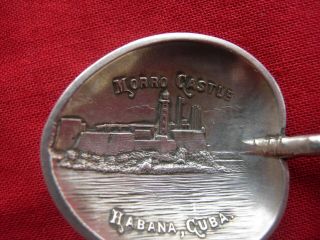 Souvenir Spoon Sterling Silver Havana Cuba Habana Cuban Morro Castle Vintage