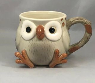 Vintage Fitz And Floyd Ceramic Owl Coffee Mug 1978