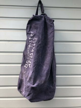 Vintage Old U.  S.  Military U.  S.  N.  Navy Seaman’s Blue Canvas Duffel Bag Sea Bag