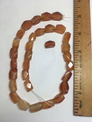 Vintage Amber Color Carnelian Nugget Beads 261