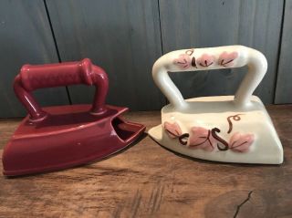 Vintage Pair Wall Pockets Vase Clothes Iron Planter Flowers 1950 
