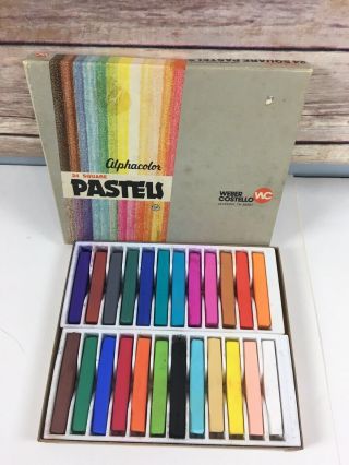 Vintage Alphacolor Weber Costello Pastels 24 Sticks Art Pastel