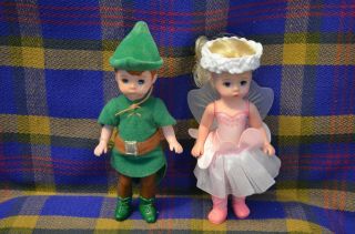 Vtg Madame Alexander 5 " Doll Figures Of Peter Pan & Tinkerbell