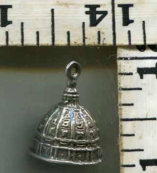 Vintage Sterling Bracelet Charm 103502 St.  Peters Basilica Catholic Charm $16