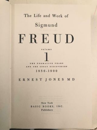 THE LIFE AND WORK OF SIGMUND FREUD,  Ernest Jones,  3 Vol Set 4
