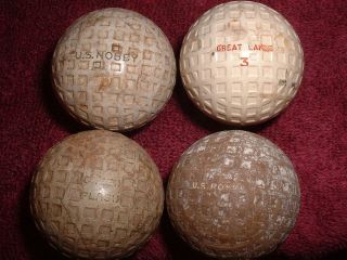 Vintage Golf Balls Mesh - Great Lakes,  Us Nobby,  Green Flash,  Us Royal 1920 - 30s