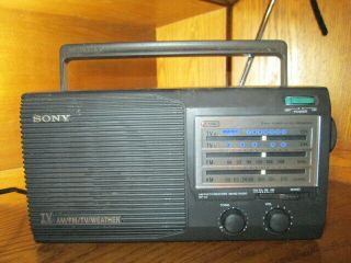 Vintage Sony Icf - 34 4 Band Portable Am/fm/tv/weather Radio Ac/dc