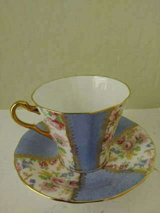 Vintage Adderley Bone China Teacup & Saucer Set Tea Cup Floral Panels Gold Trim 2