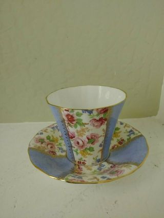 Vintage Adderley Bone China Teacup & Saucer Set Tea Cup Floral Panels Gold Trim 5