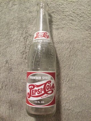 Vintage Pepsi:cola Double Dot Fountain Syrup Soda Bottle Memphis,  Tenn.  1940s
