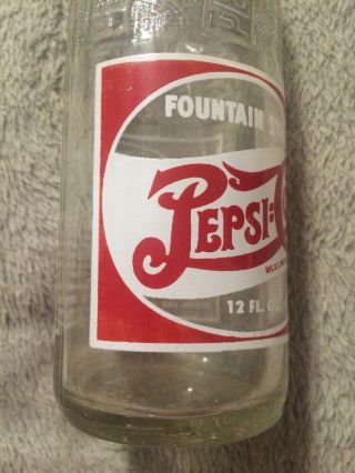 VINTAGE PEPSI:COLA DOUBLE DOT FOUNTAIN SYRUP SODA BOTTLE MEMPHIS,  TENN.  1940s 3