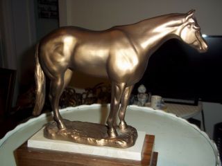 Vintage Bronze Quarter Show Horse Statue Sculpture Trophy Marita Mcmillan Signed
