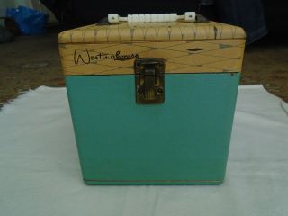 Vintage Westinghouse 45rpm 7 " Records Wood Storage Box Carry Case