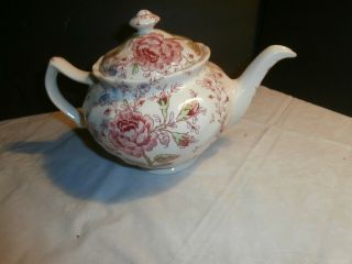 Vintage Johnson Bros Brothers England Rose Chintz Teapot