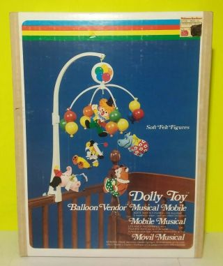 Vintage Dolly Toy Ballon Vendor Musical Baby Mobile Plays Brahms Lullaby No.  625