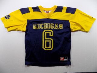 Vintage Nike Michigan Wolverines Football Jersey 6 Size Large Made In Usa