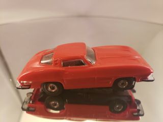 Vintage Aurora TJet 1356 ' 63 Corvette Slot Car in red 2