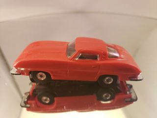 Vintage Aurora TJet 1356 ' 63 Corvette Slot Car in red 3
