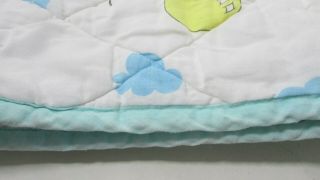 Vintage Winnie the Pooh baby crib blanket quilt balloons clouds Piglet FLAW 3