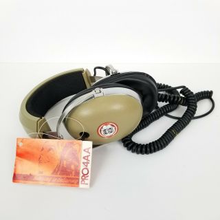 Vtg Koss Pro/4aa Vintage Stereo Headphones - Beige - 1/4 " Connector