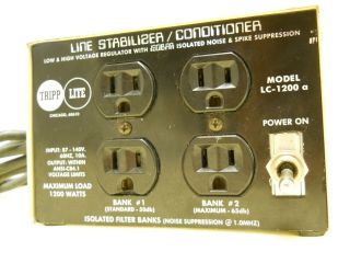 Vintage Tripp Lite Lc - 1200a Line Stabilizer Power Conditioner Noise Suppression