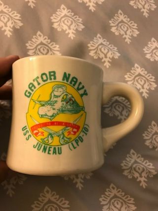 2 Vintage Us Navy Uss Juneau Lpd - 10 Coffee Mug Tea Cup