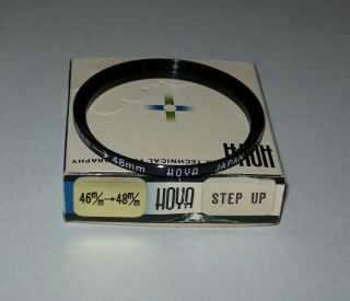 Vintage Hoya 46 - 48mm Step Up Filter Ring Made In Japan In Its Box