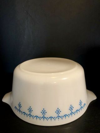 Vintage Pyrex Snowflake Garland Casserole Bowl Set 474 & 475 with Lid 3