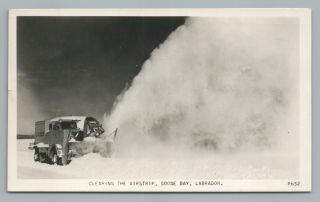 Airport Snow Blower Truck Goose Bay Labrador Newfoundland—vintage Rppc Photo 50s
