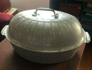 Household Institute Vintage Large Aluminum Oval Oven Stock Pot Cooking Utensils