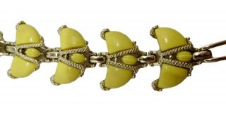 Thermoset Bracelet Kramer Jewelry Vintage Yellow Mid Century Art Deco Lucite