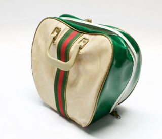 Brunswick 70s Vintage Bowling Ball Bag With Wire Rack Green