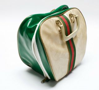 Brunswick 70s Vintage Bowling Ball Bag With Wire Rack Green 2